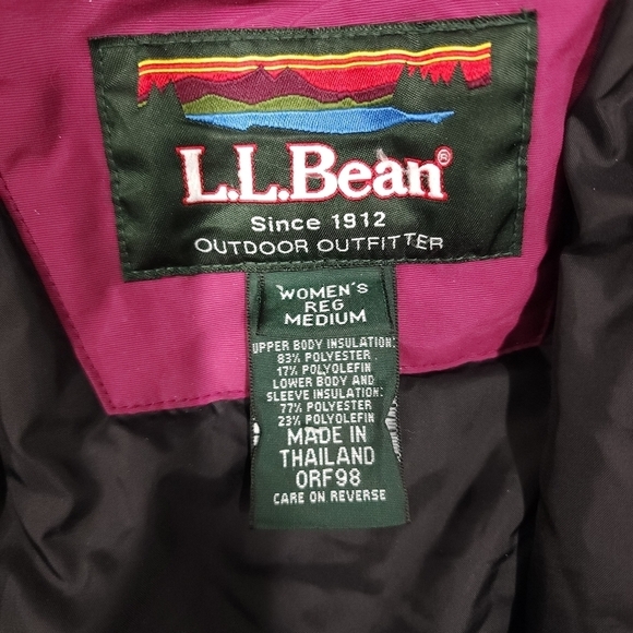 LL Bean Womens Hooded Winter Jacket Thinsulate Lite Loft Insulation MediumPurple - Picture 13 of 16